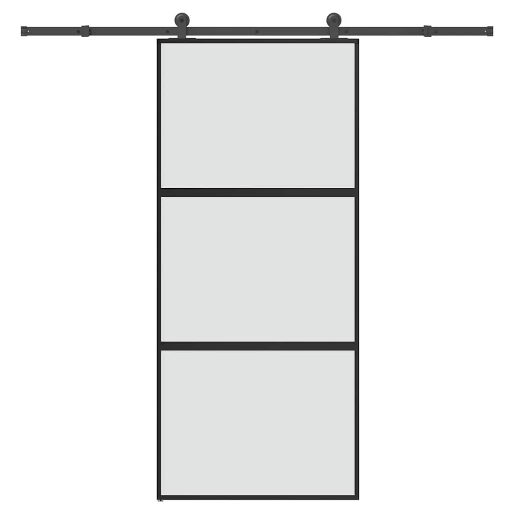 Schiebetür Mit Beschlag 76X205 Cm Hartglas & Aluminium