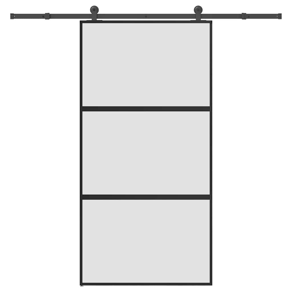 Schiebetür Mit Beschlag 76X205 Cm Hartglas & Aluminium