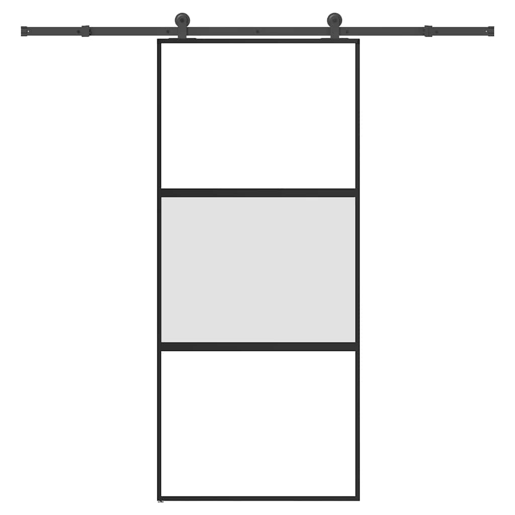 Schiebetür Mit Beschlag 76X205 Cm Hartglas & Aluminium