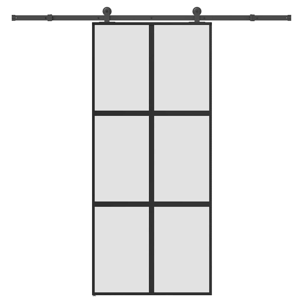 Schiebetür Mit Beschlag 76X205 Cm Hartglas & Aluminium