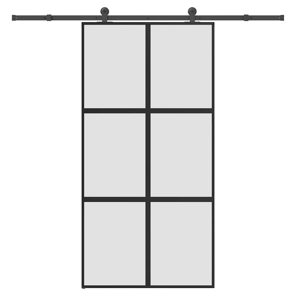 Schiebetür Mit Beschlag 76X205 Cm Hartglas & Aluminium