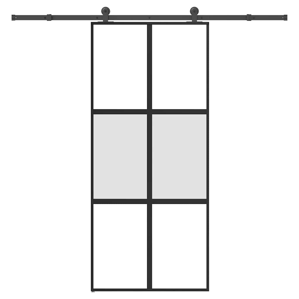 Schiebetür Mit Beschlag 76X205 Cm Hartglas & Aluminium