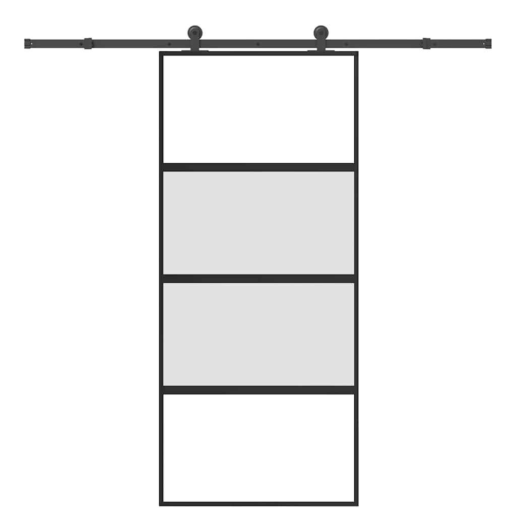 Schiebetür Mit Beschlag 102,5X205 Cm Hartglas & Aluminium