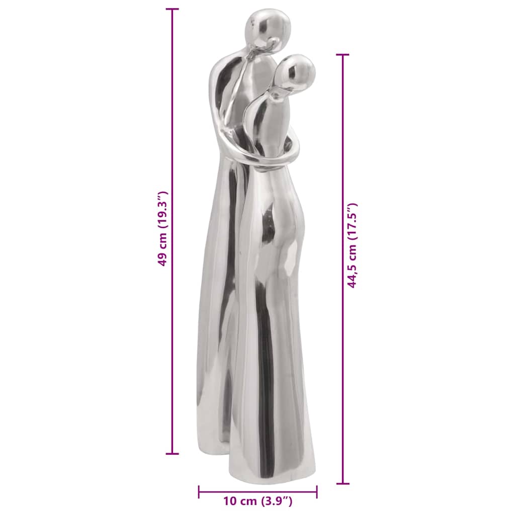 Skulptur Silber 10 X 16 X 49 Cm Aluminium