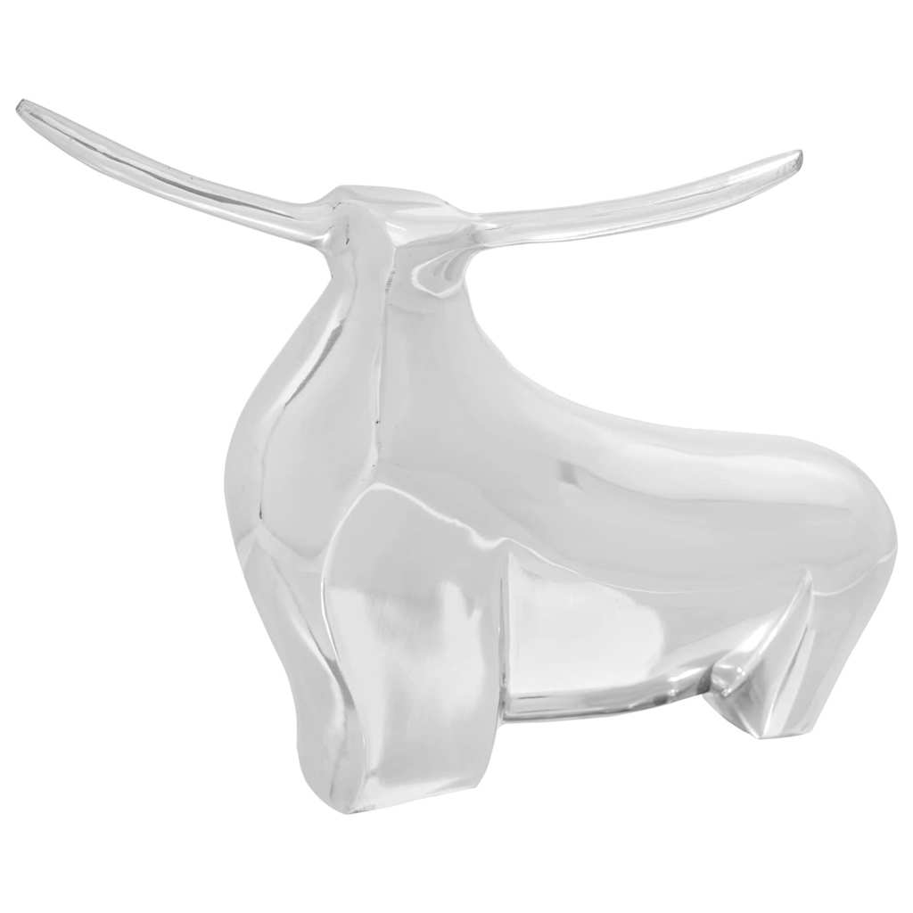Stierskulptur Silber Aluminium