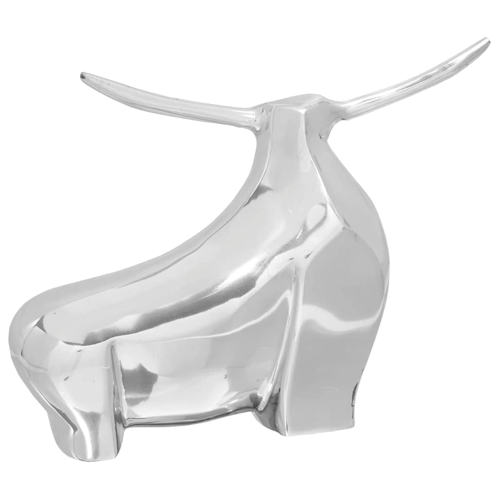 Stierskulptur Silber Aluminium