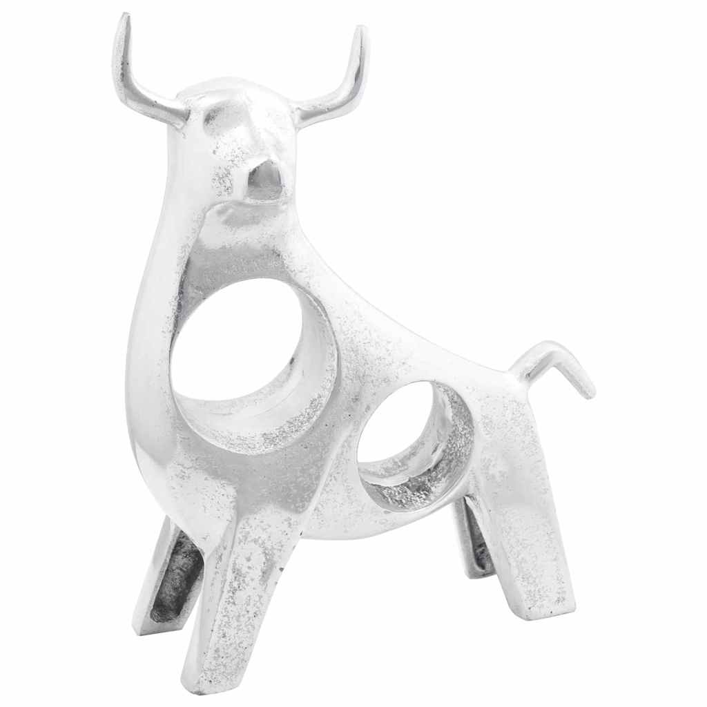 Stierskulptur Silber Aluminium
