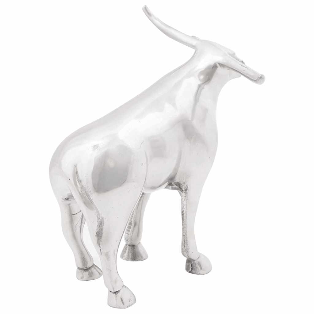 Stierskulptur Silber Aluminium