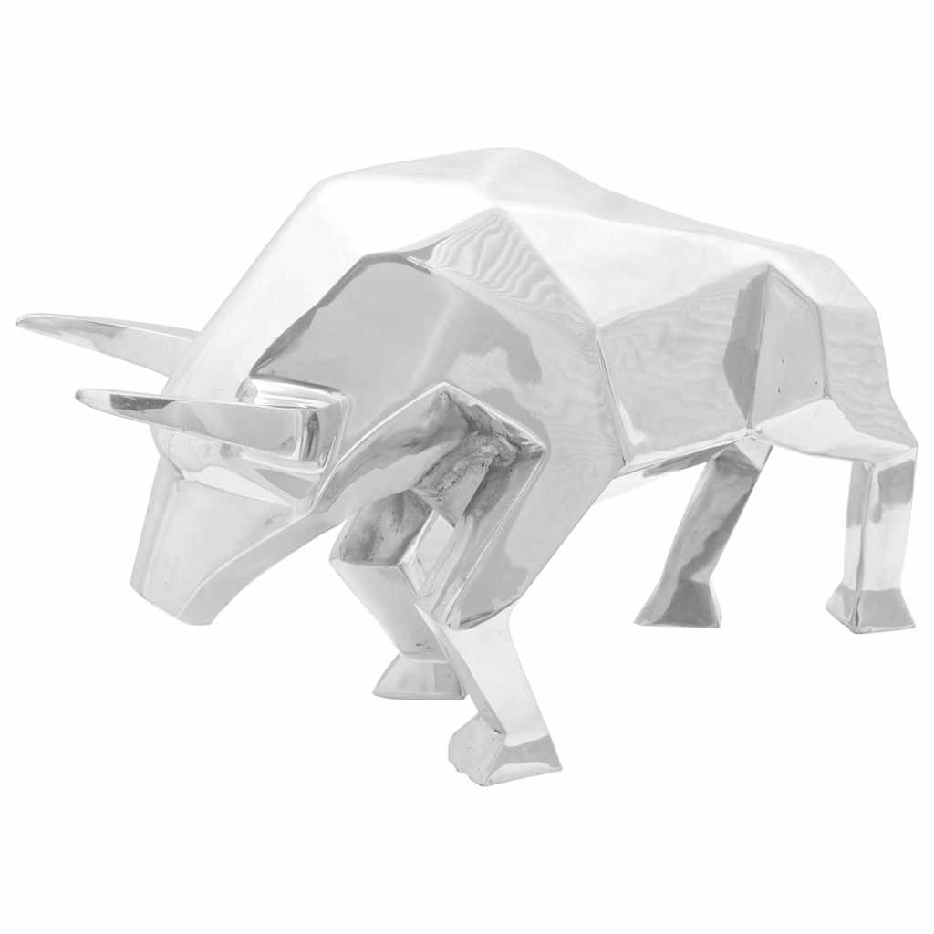 Stierskulptur Silber Aluminium