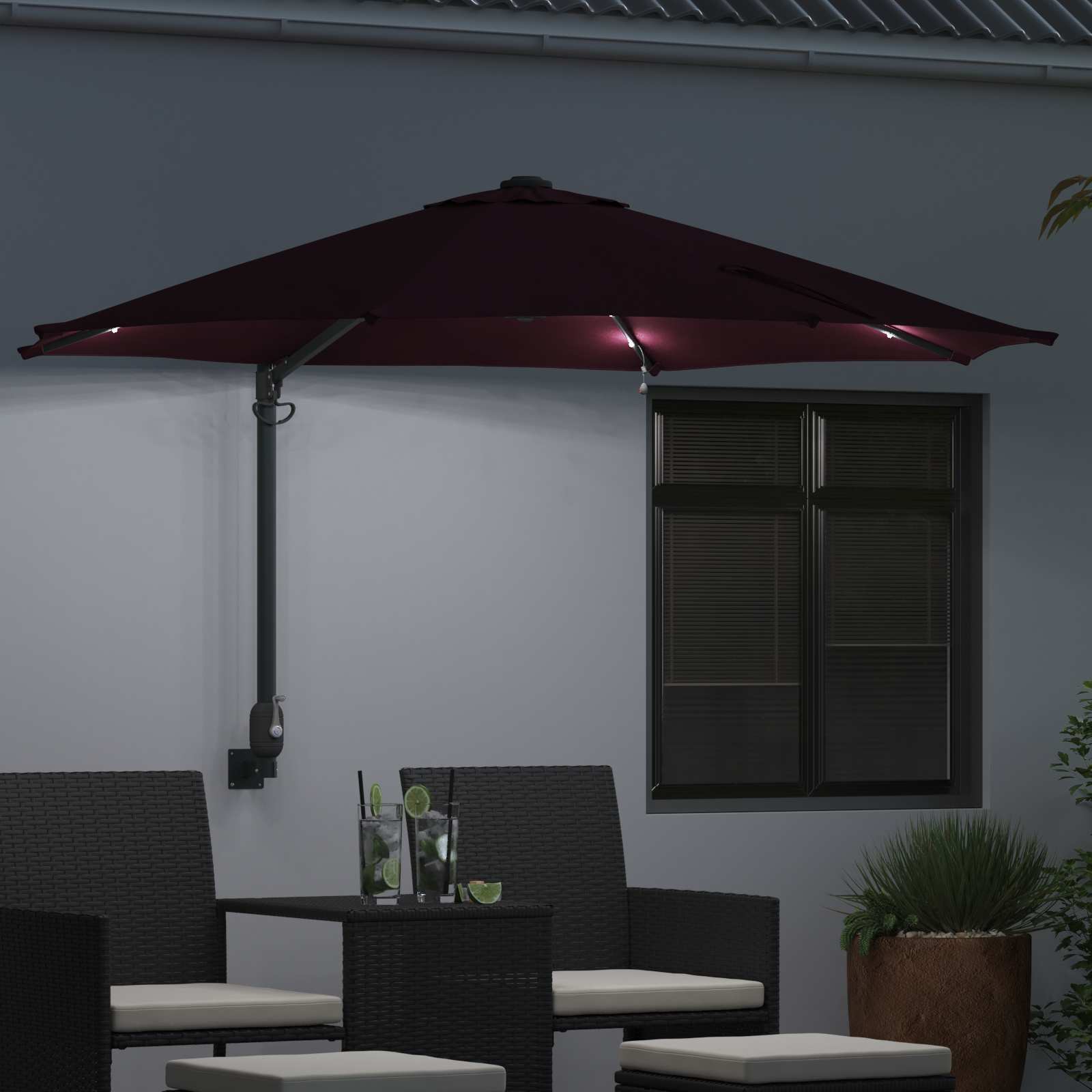 Garten-Sonnenschirm 248 X 248 X 148 Cm