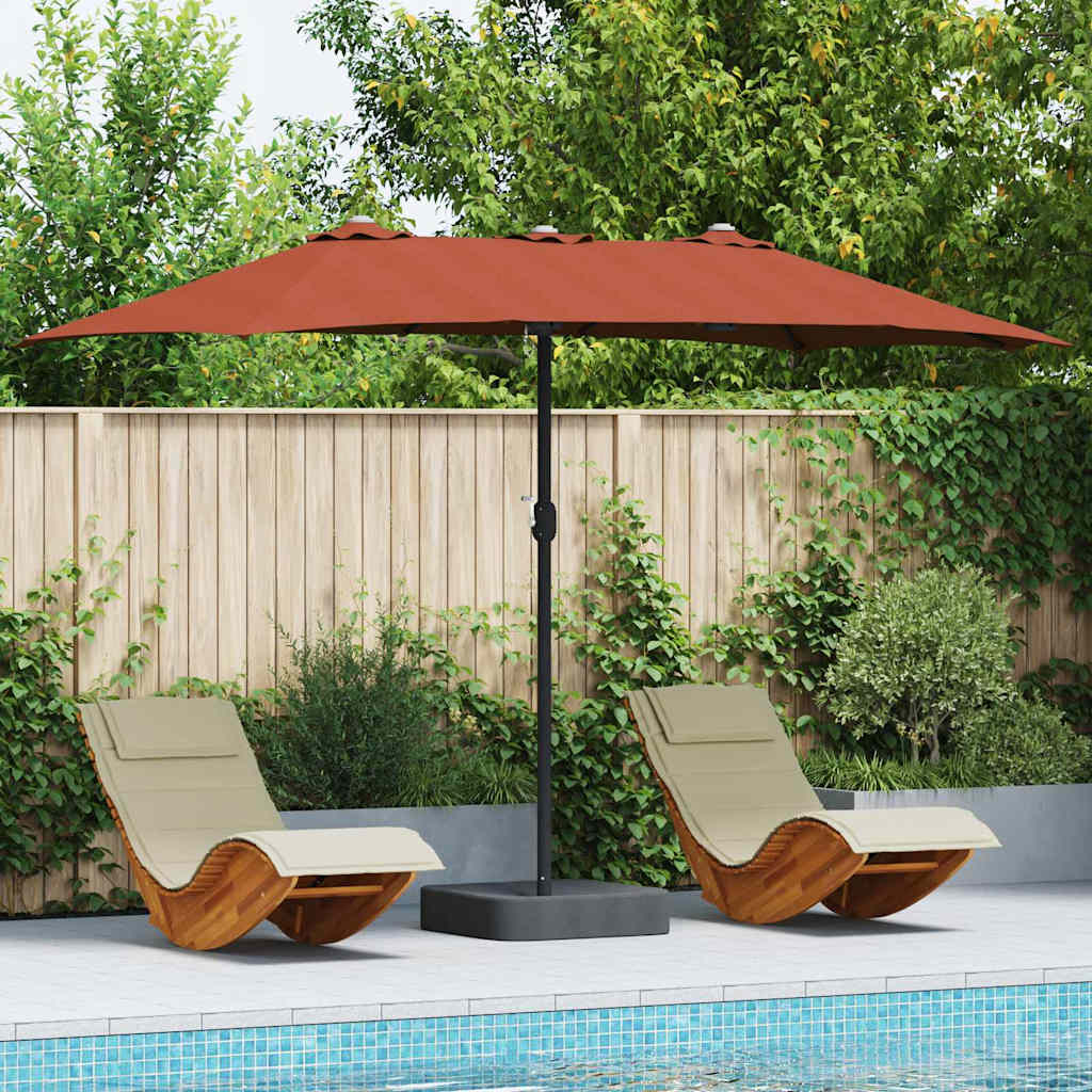Garten-Sonnenschirm 385 X 209 X 244 Cm Polyester Und Stahl