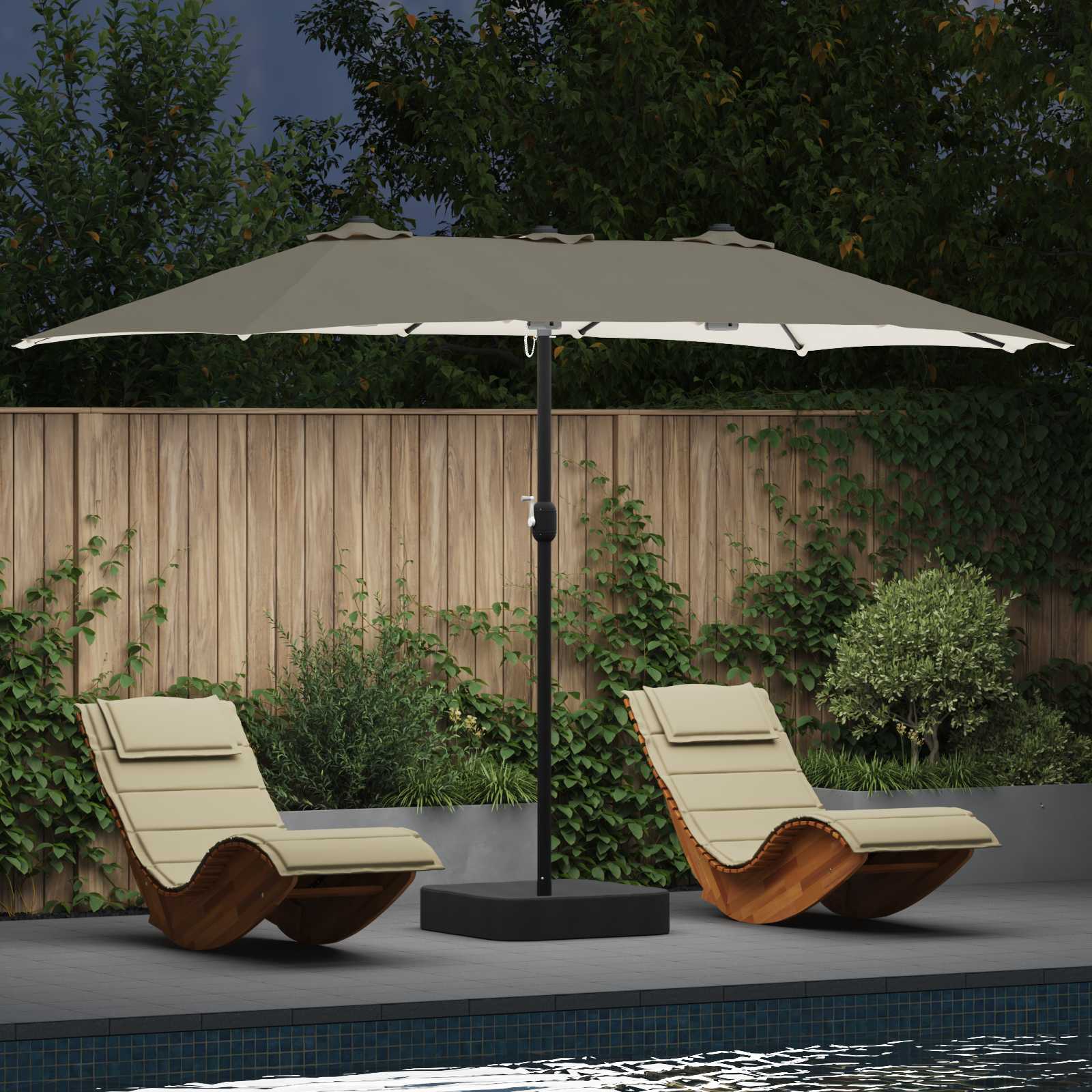 Garten-Sonnenschirm Und Anthrazit 385 X 209 X 244 Cm