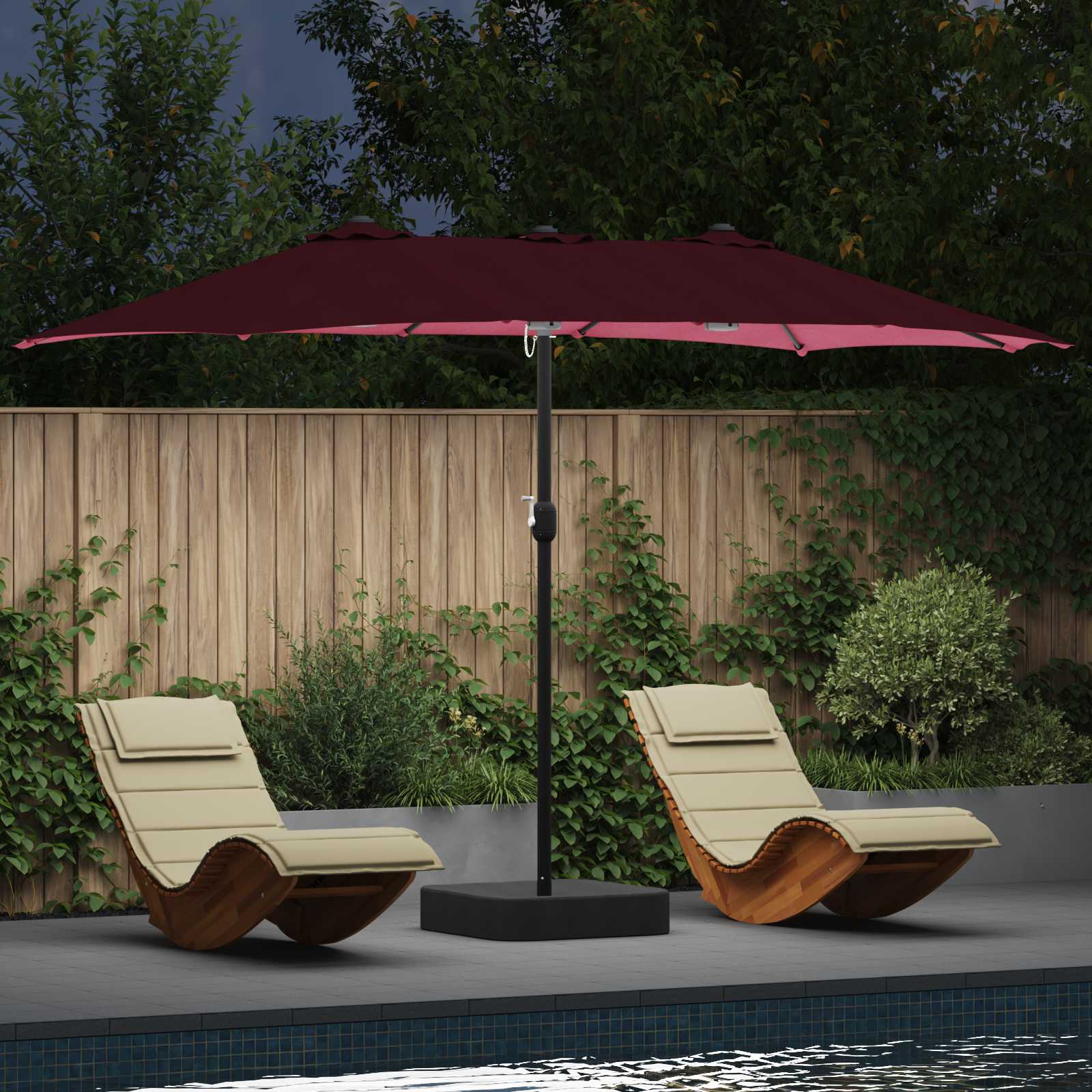 Garten-Sonnenschirm Und Anthrazit 385 X 209 X 244 Cm