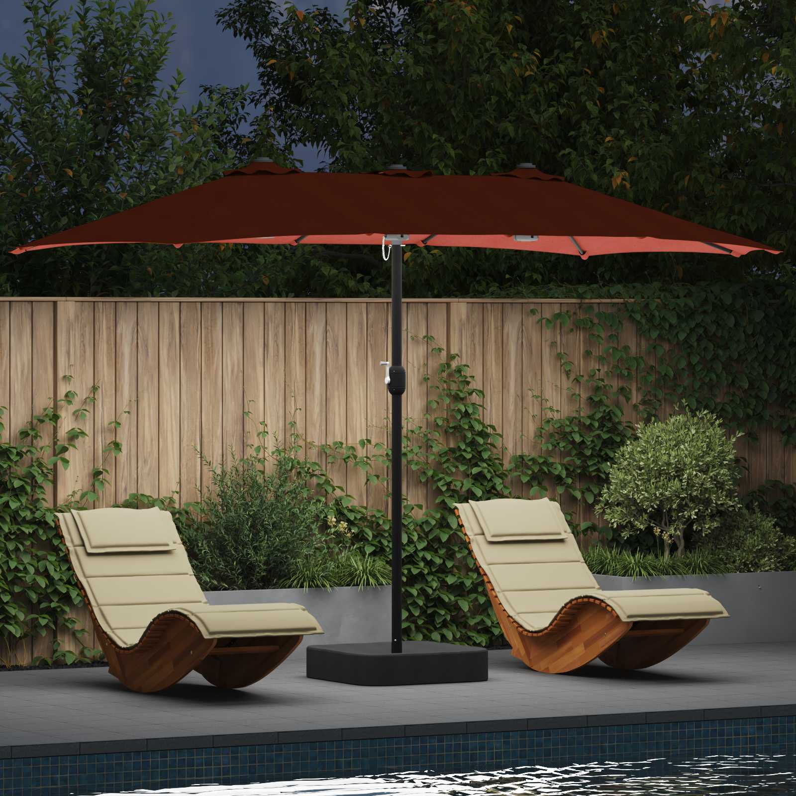 Garten-Sonnenschirm Und Anthrazit 385 X 209 X 244 Cm