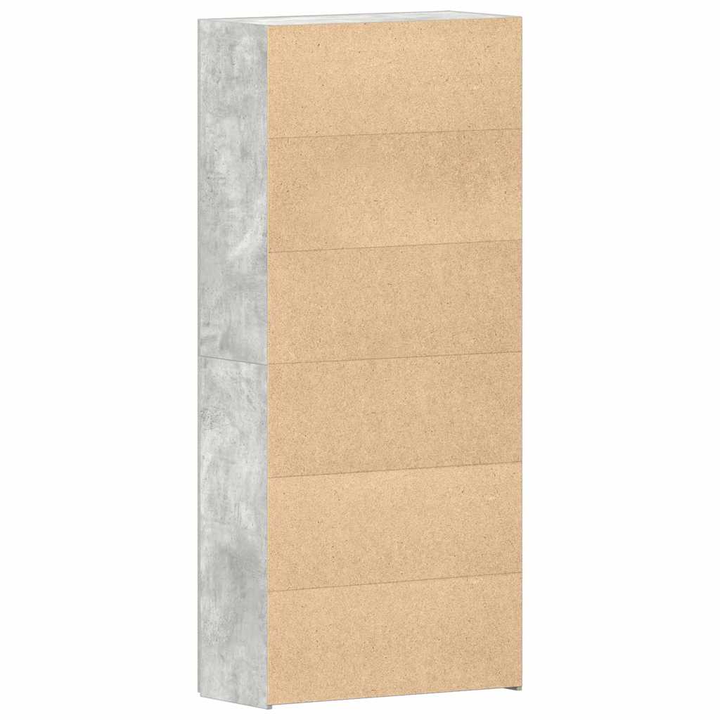 Schuhschrank Mit Regal Grau 80 X 35,5 X 180 Cm Holzwerkstoff