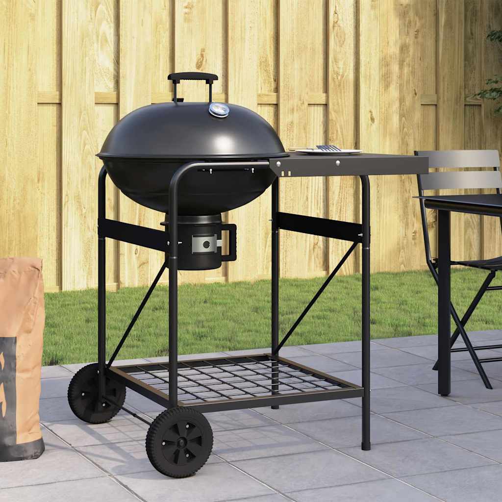 Outdoor Grill Mit Rad Schwarz 91 X 71 X 107 Cm Metall