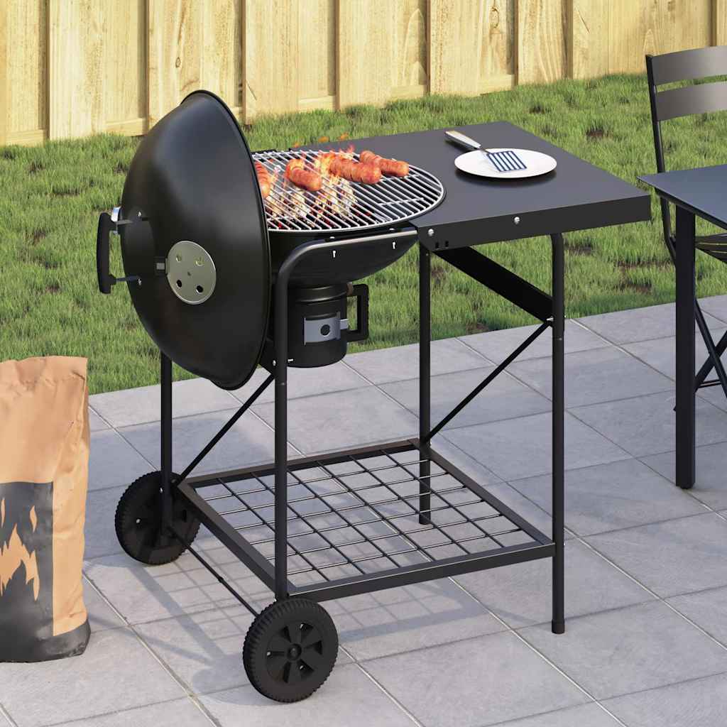 Outdoor Grill Mit Rad Schwarz 91 X 71 X 107 Cm Metall