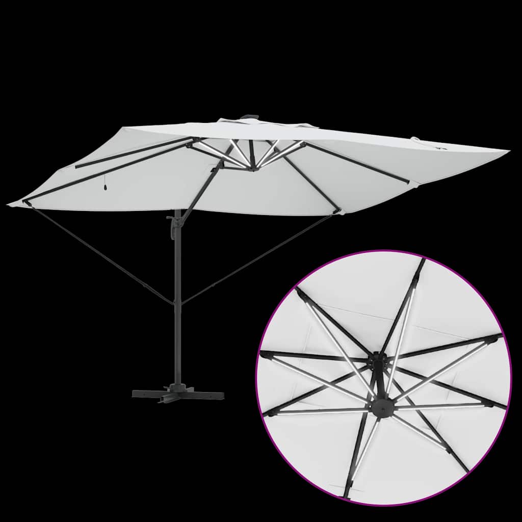 Sonnenschirm 352 X 251 X 265 Cm Polyester Und Aluminium
