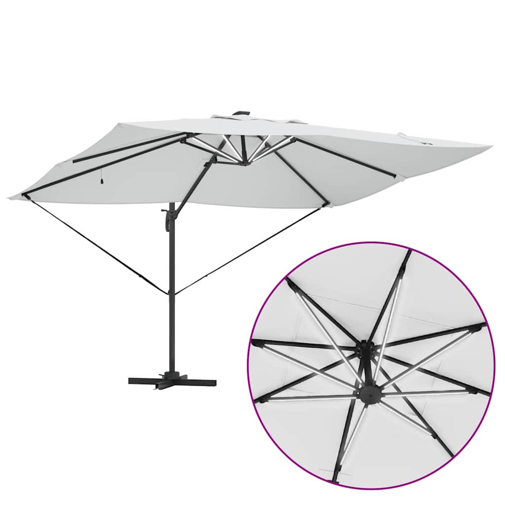 Sonnenschirm 352 X 251 X 265 Cm Polyester Und Aluminium