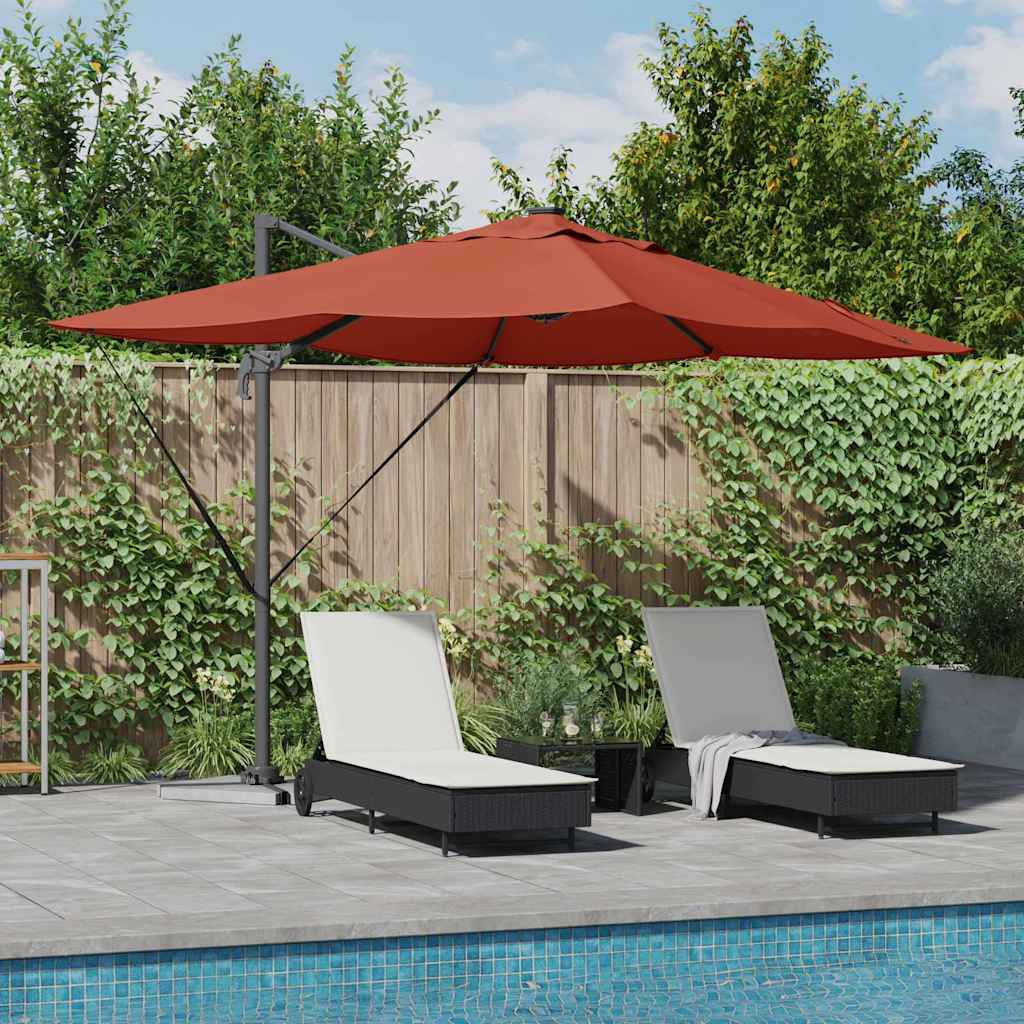 Sonnenschirm 352 X 251 X 265 Cm Polyester Und Aluminium