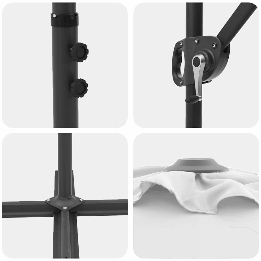 Sonnenschirm 372 X 198 X 243 Cm Polyester Und Aluminium