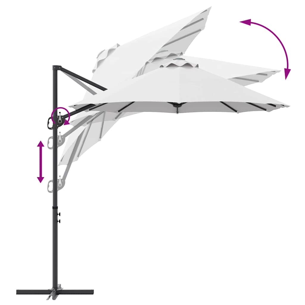 Sonnenschirm 372 X 198 X 243 Cm Polyester Und Aluminium