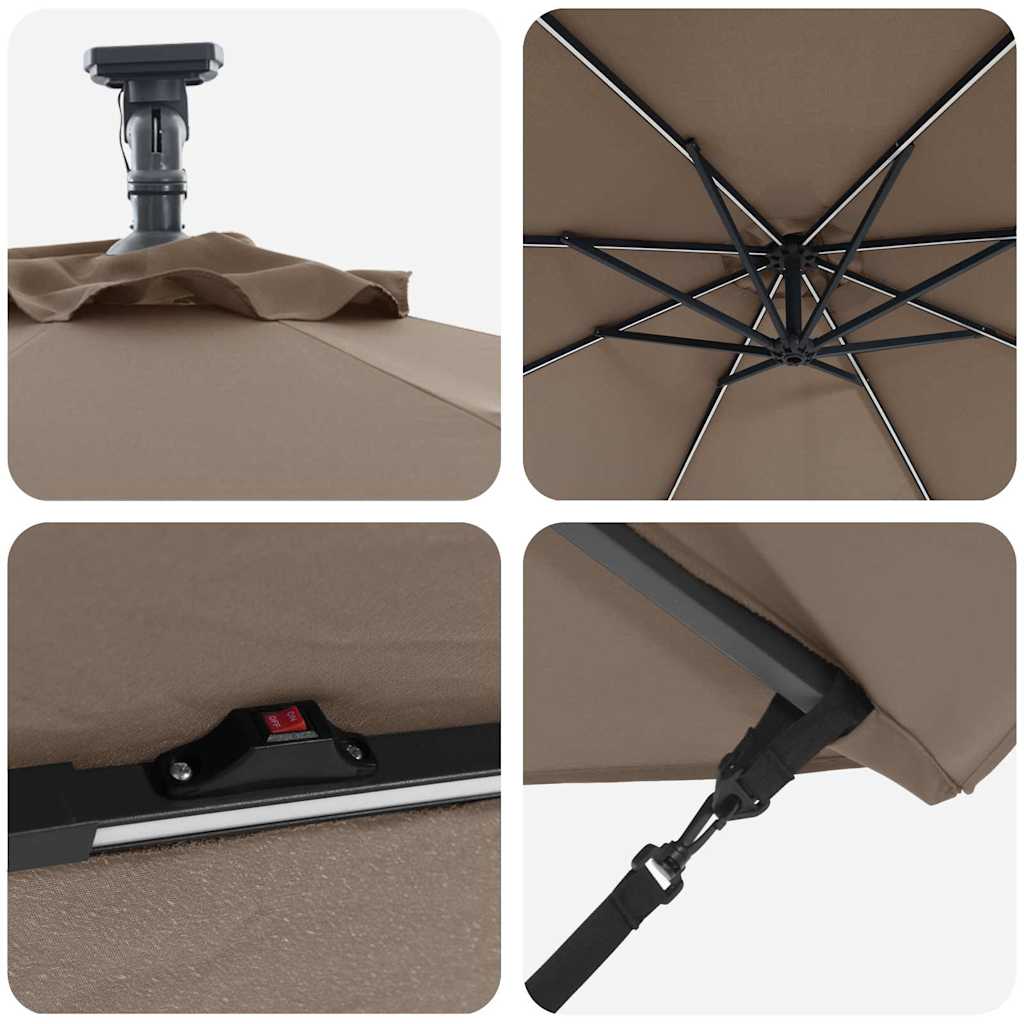 Sonnenschirm 294 X 294 X 248 Cm Polyester Und Aluminium