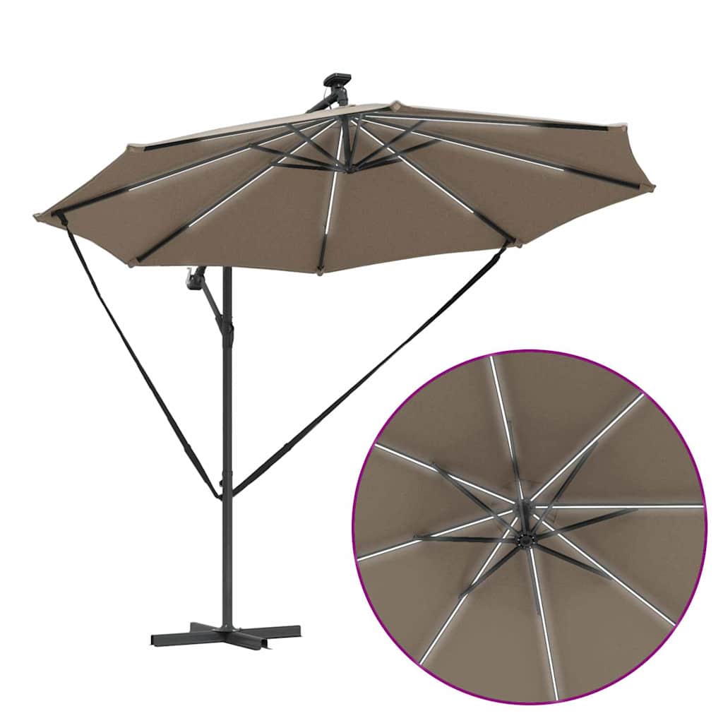 Sonnenschirm 294 X 294 X 248 Cm Polyester Und Aluminium