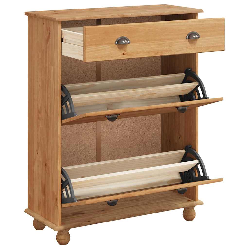 Schuhschrank Askim 85 X 35 X 108 Cm Massives Kiefernholz