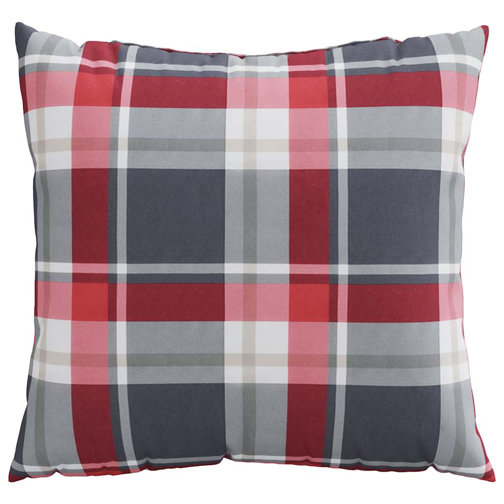Sofakissen 4 Stk. Rot Karomuster 40X40 Cm Stoff