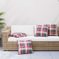 Sofakissen 4 Stk. Rot Karomuster 40X40 Cm Stoff