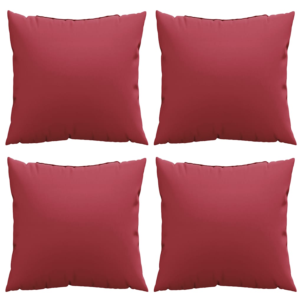 Sofakissen 4 Stk. Weinrot 50X50 Cm Stoff
