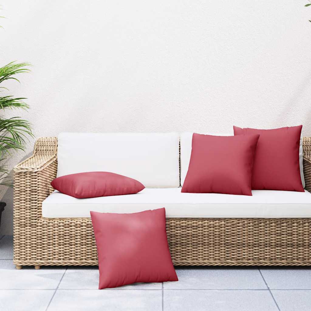Sofakissen 4 Stk. Weinrot 50X50 Cm Stoff