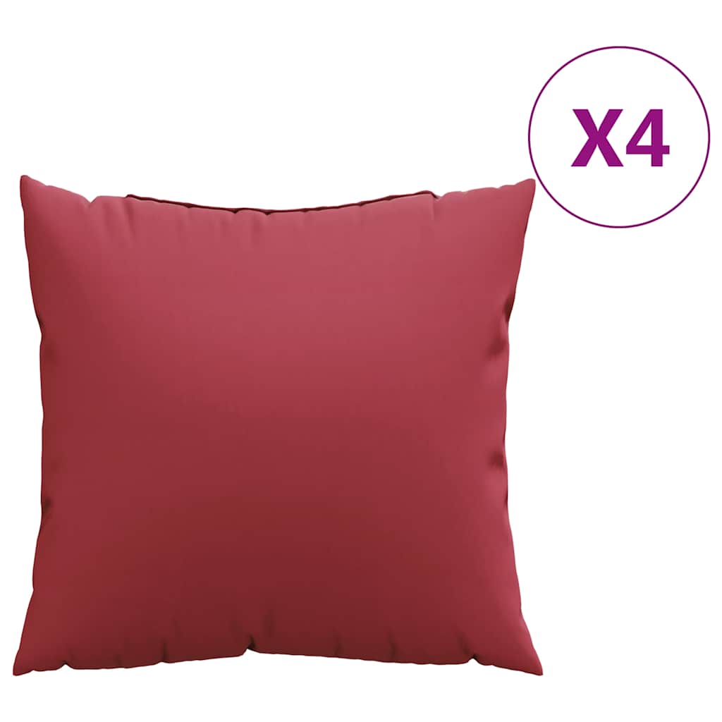 Sofakissen 4 Stk. Weinrot 60X60 Cm Stoff