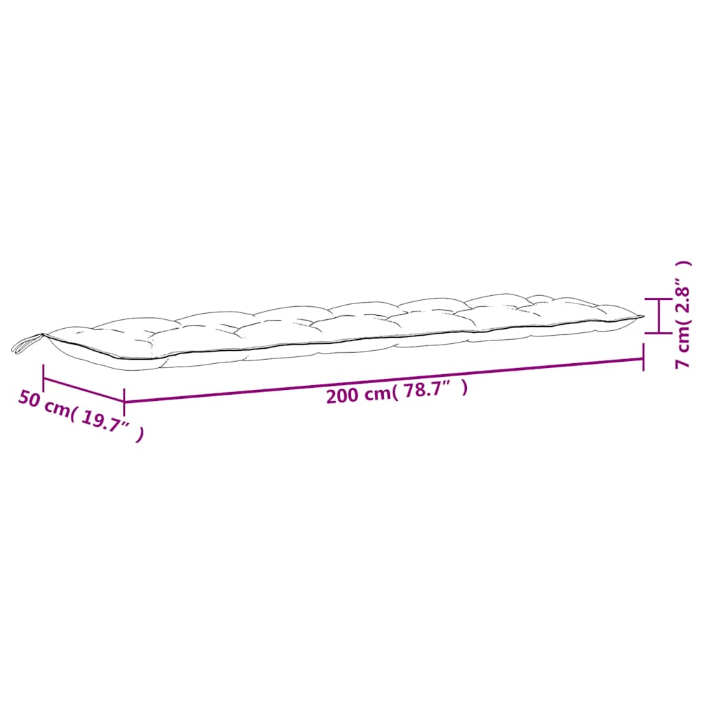 Gartenbank-Auflage Blattmuster 200X50X7 Cm Oxford-Gewebe