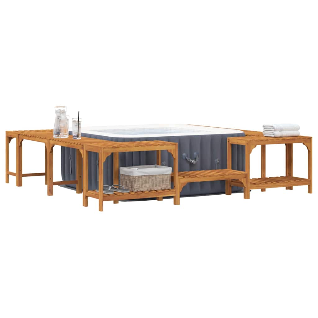 Whirlpool-Umrandung Braun 230 X 230 Cm Massivholz Akazie