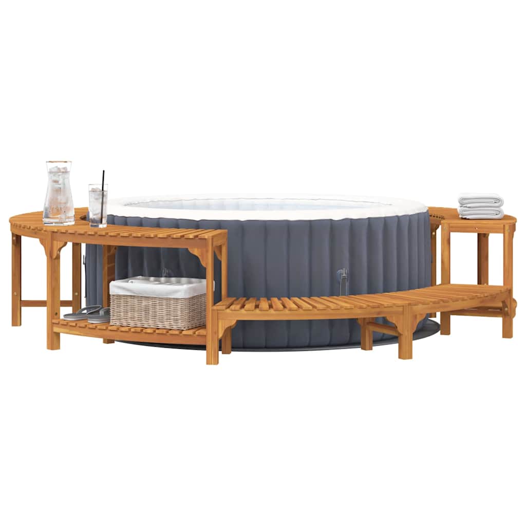 Whirlpool-Umrandung Braun Massivholz Akazie