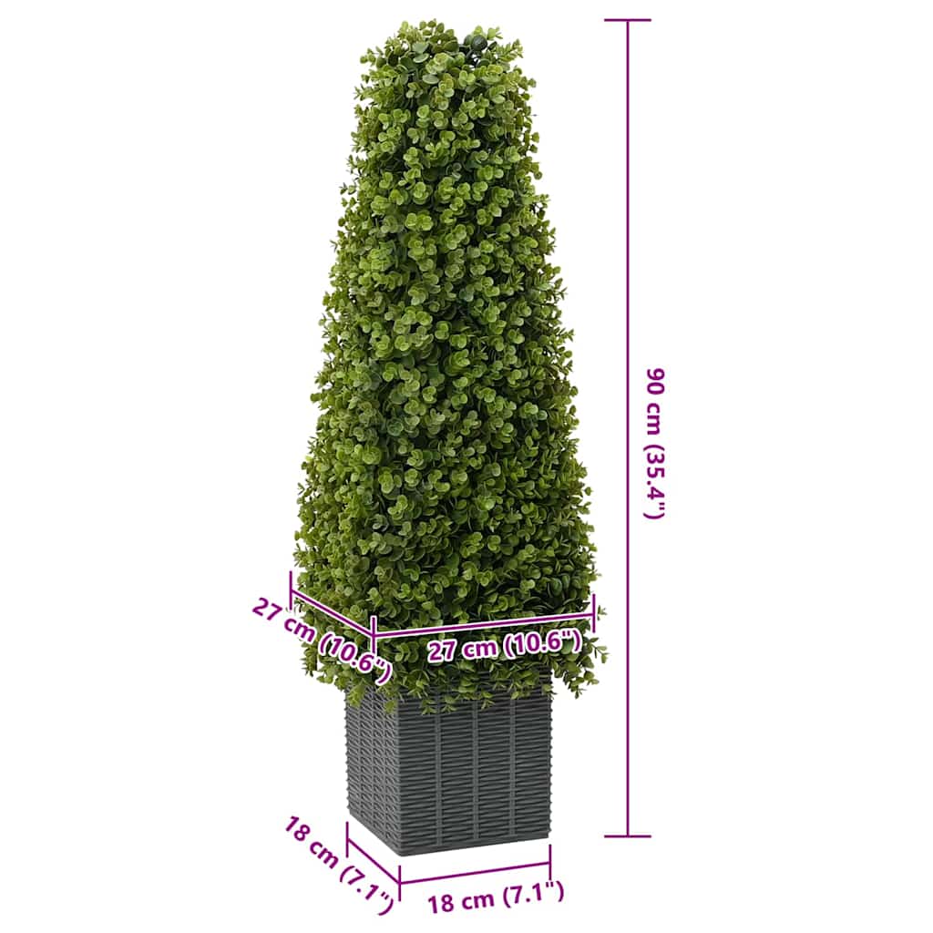 Eukalyptus Gras Turm Grün 27 X 27 X 90 Cm Kunststoff Schwarz
