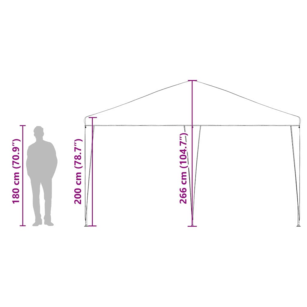 Party-Zelt 400 X 400 X 266 Cm Polyethylen Und Stahl