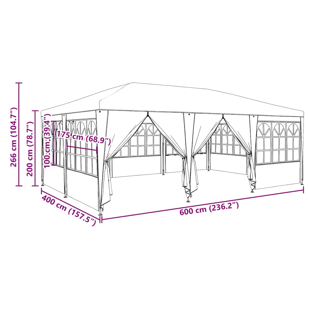 Party-Zelt 600 X 400 X 266 Cm Polyethylen
