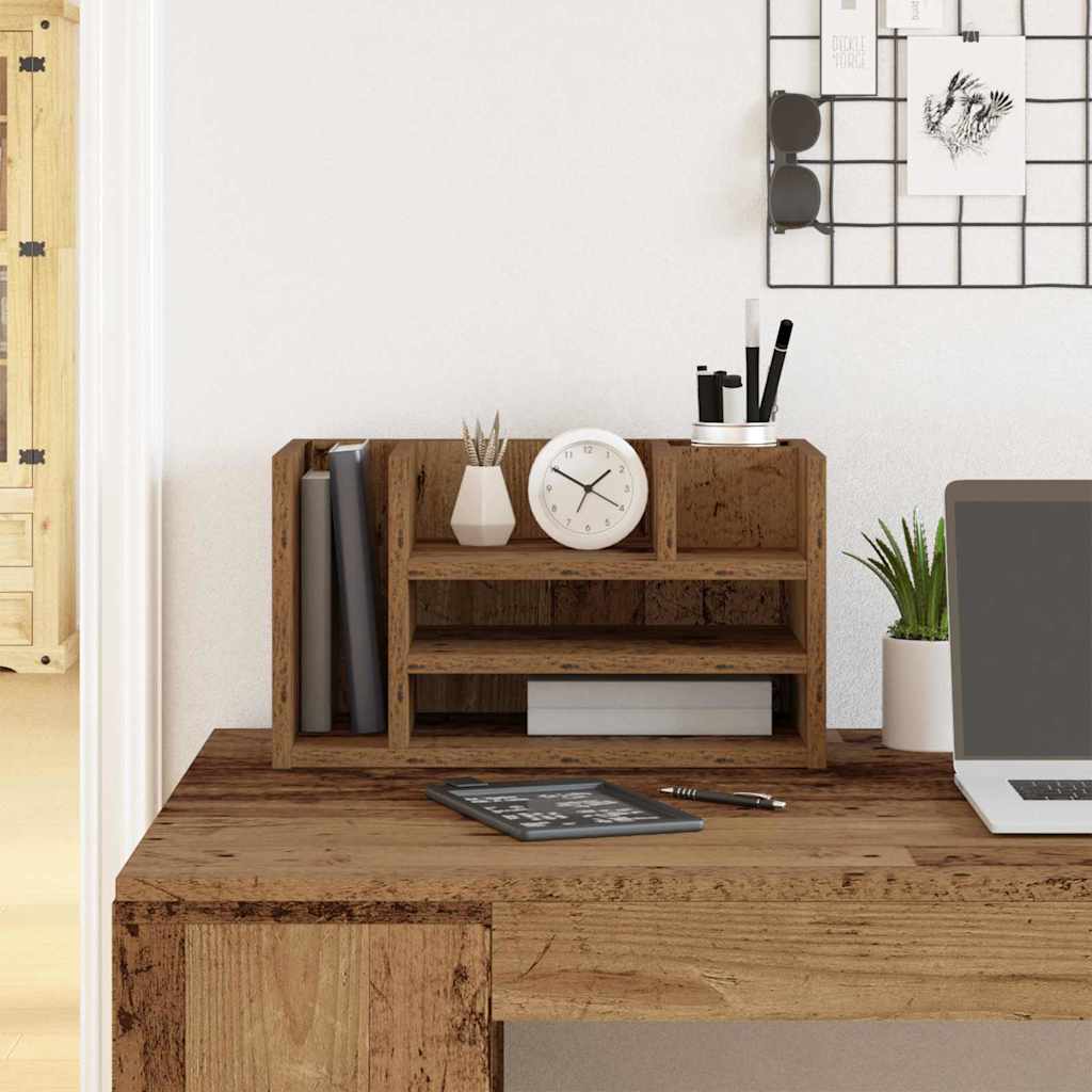 Schreibtisch Organizer Altholz 44,5 X 24 X 25 Cm Holzwerkstoff