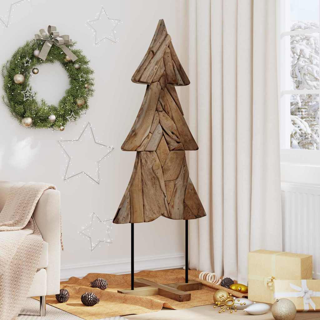 Weihnachtsbaum Mit Ständer Braun Massivholz Teak