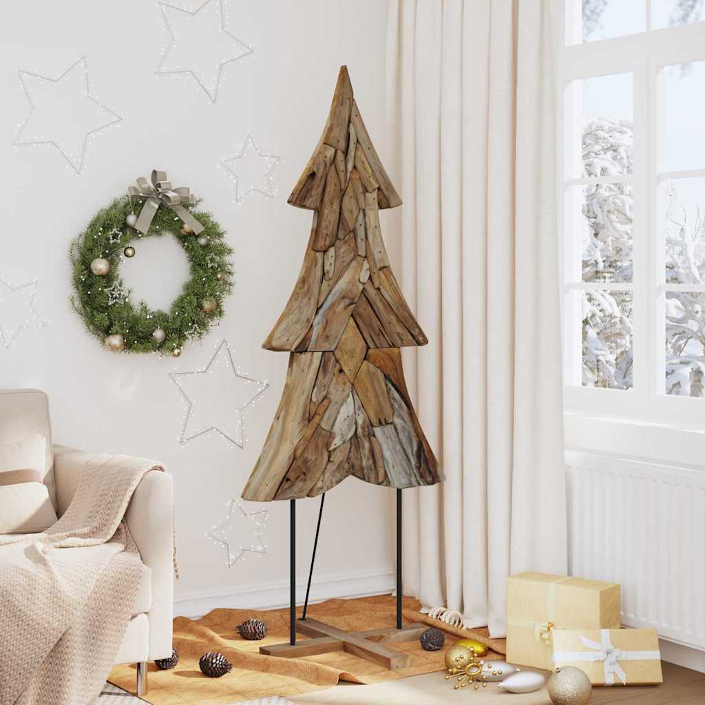 Weihnachtsbaum Mit Ständer Braun Massivholz Teak