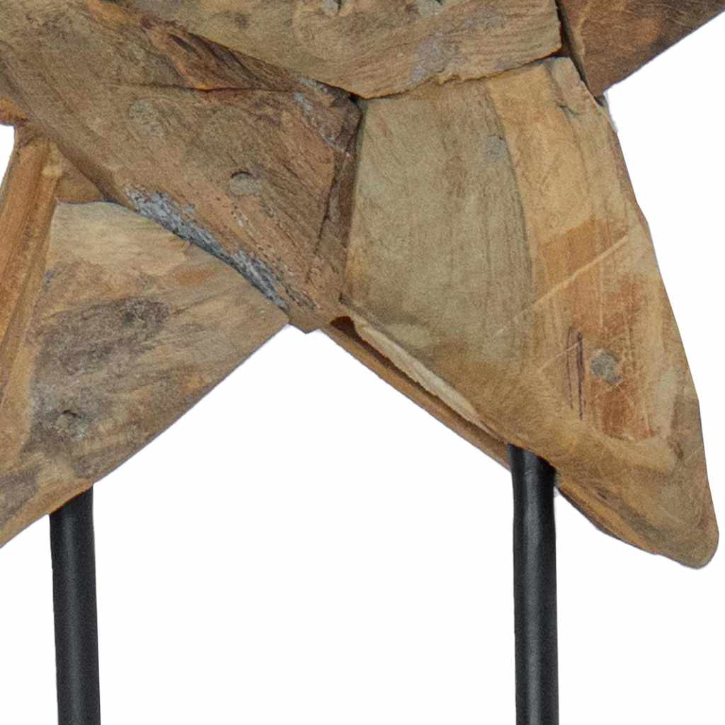 Weihnachtsstern Braun Massivholz Teak