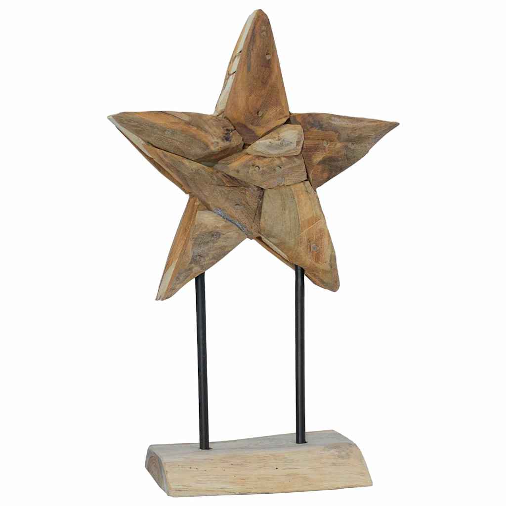 Weihnachtsstern Braun Massivholz Teak