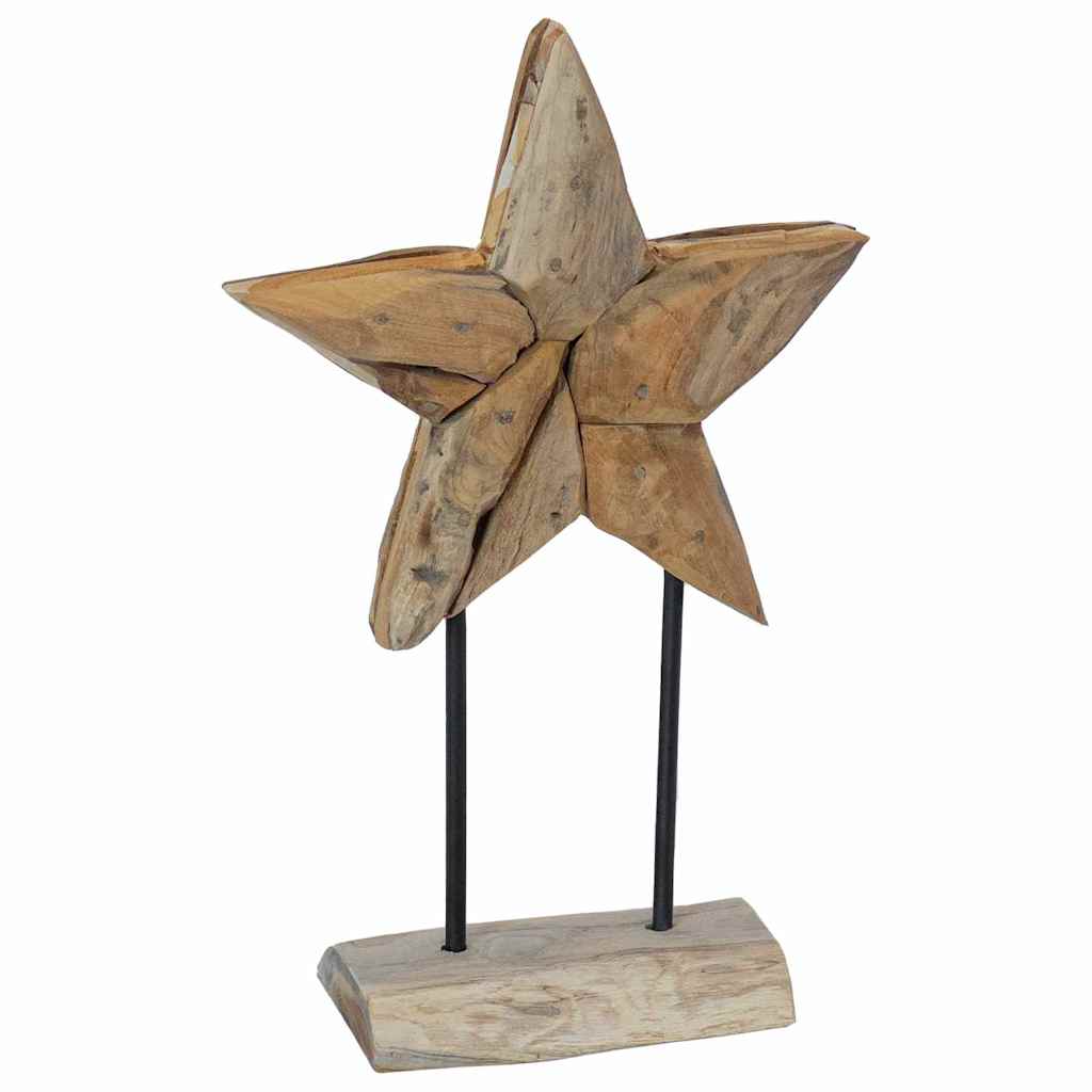Weihnachtsstern Braun Massivholz Teak