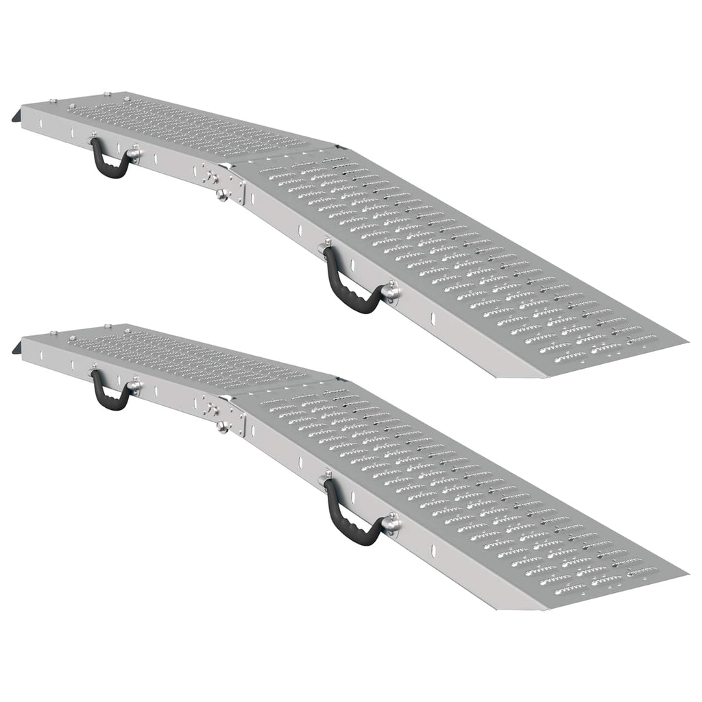 Faltbare Rampe 200Kg Pro Rampe 2 Pcs Silber 166 X 23 X 4,5 Cm