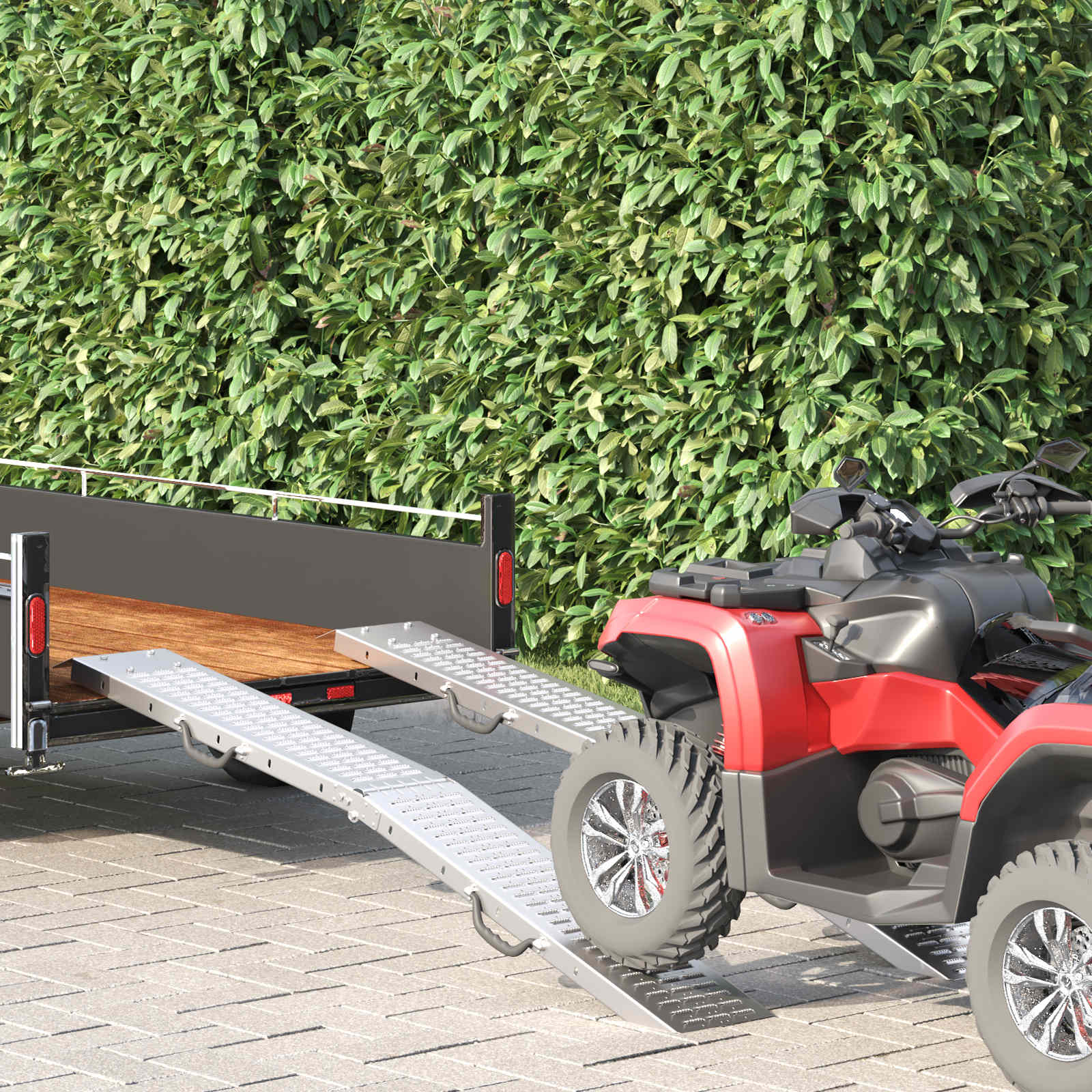 Faltbare Rampe 200Kg Pro Rampe 2 Pcs Silber 166 X 23 X 4,5 Cm