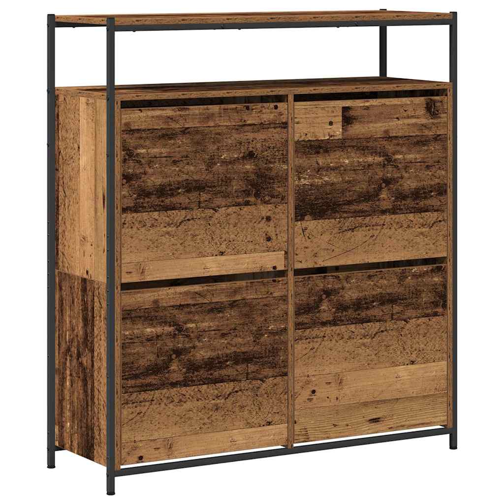 Schuhschrank Mit Regal 100 X 34 X 112 Cm Holzwerkstoff