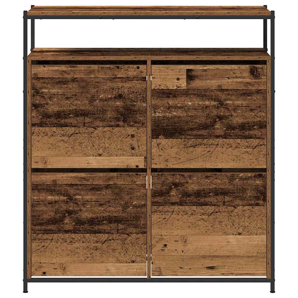 Schuhschrank Mit Regal 100 X 34 X 112 Cm Holzwerkstoff